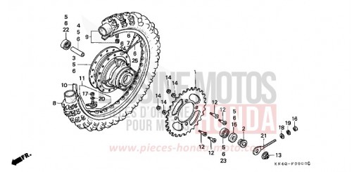 ROUE ARRIERE XR100RV de 1997